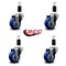 Service Caster 3'' Blue Poly Wheel Swivel 1-3/8'' Expanding Stem Caster Set, 4PK SCC-EX20S314-PPUB-BLUE-138-4 - alternate 2